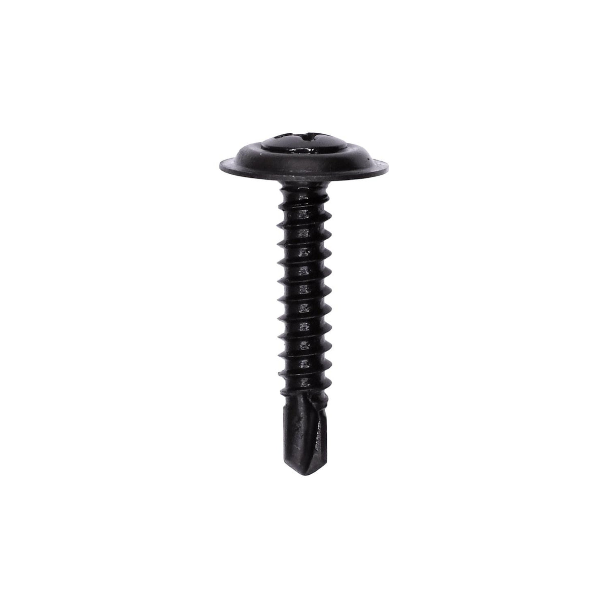 #8x1" Phillips Oval Head SEMS Countersunk Washer Tek, Type 2 Self-Drilling Tek, Black Phosphate, #8-18x1"