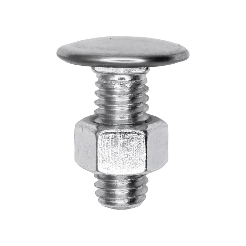 3/8"-16x1" Pan Head Bumper Bolt Stainless Steel Cap with Nut, Zinc