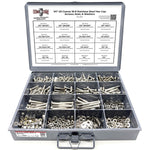 1/4"-20 Coarse 18-8 Stainless Steel Hex Cap Screws, Nuts, & Washers - 575 PCS