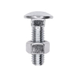7/16"-14x1-1/2" Uncapped Round Head Bumper Bolt with Nuts, Zinc