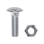 7/16"-14x1-1/2" Uncapped Round Head Bumper Bolt with Nuts, Zinc