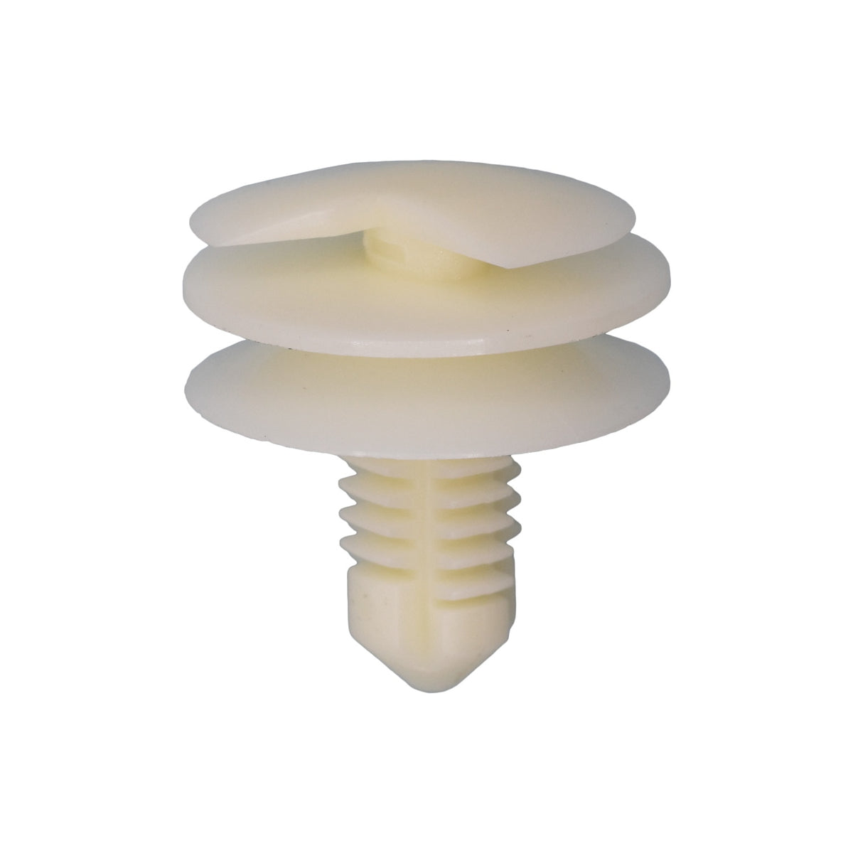 5/16"x1/2" White Nylon Triple Head Door Trim Panel Christmas Tree Retainer, 3/4" Head