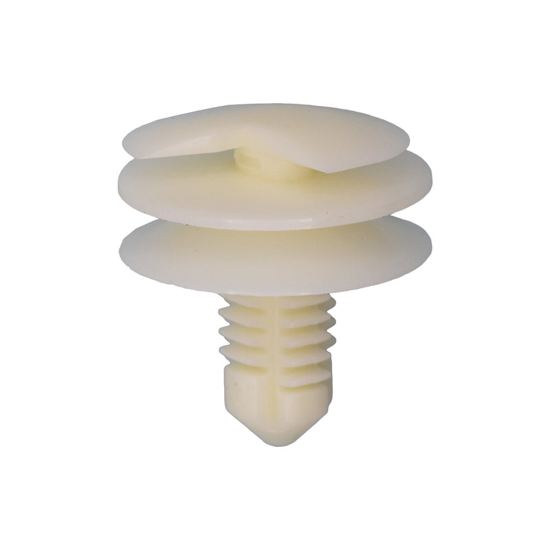 5/16"x1/2" White Nylon Triple Head Door Trim Panel Christmas Tree Retainer, 3/4" Head