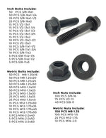 Inch & Metric Grade 8 / Class 10.9 Flange Bolt and Lock Nut Kit - 1175 PCS