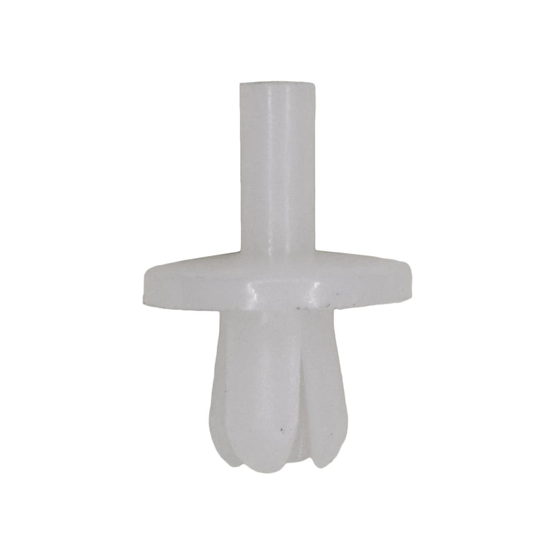 3/16"x9/32" White Push-Type Air Conditioning Vent Retainer with Open End, 7/16" Head