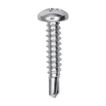 #8x1" Phillips Pan Head Teks Screw, Type 2 Self-Drilling Tek, Zinc