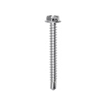 #8x1-1/2" Hex Head Washer Indented Teks Screw, Type 2 Self-Drilling Tek, Zinc