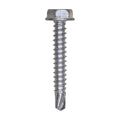 #10x1-1/4" Hex Head Washer Indented Super Teks, Type 3 Self-Drilling Tek, Zinc