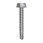 #10x1-1/4" Hex Head Washer Indented Super Teks, Type 3 Self-Drilling Tek, Zinc