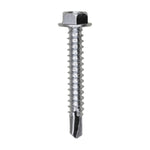 #12x1-1/2" Hex Head Washer Indented Super Teks, Type 3 Self-Drilling Tek, Zinc