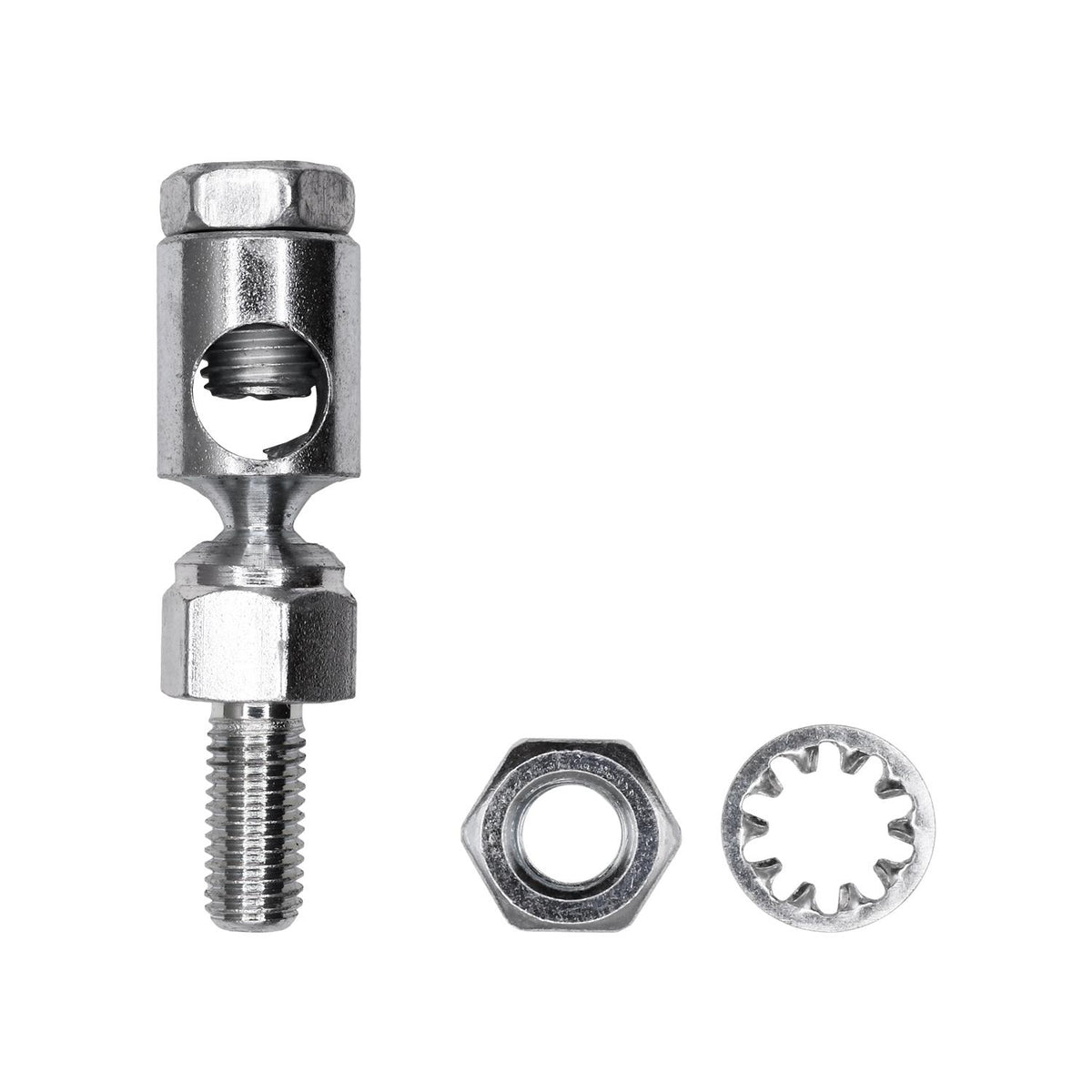 1/4"-28 Damper Control Swivel with Nut & Lock Washer, Dichromate