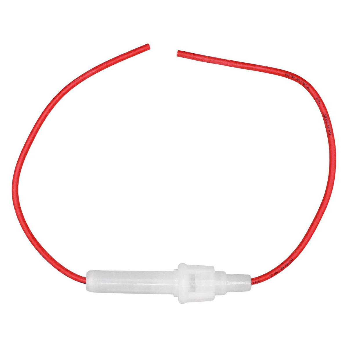 Glass Fuse Holder Moulded In-Line Universal with Wire, 18 Gauge, 20 Max. Amp