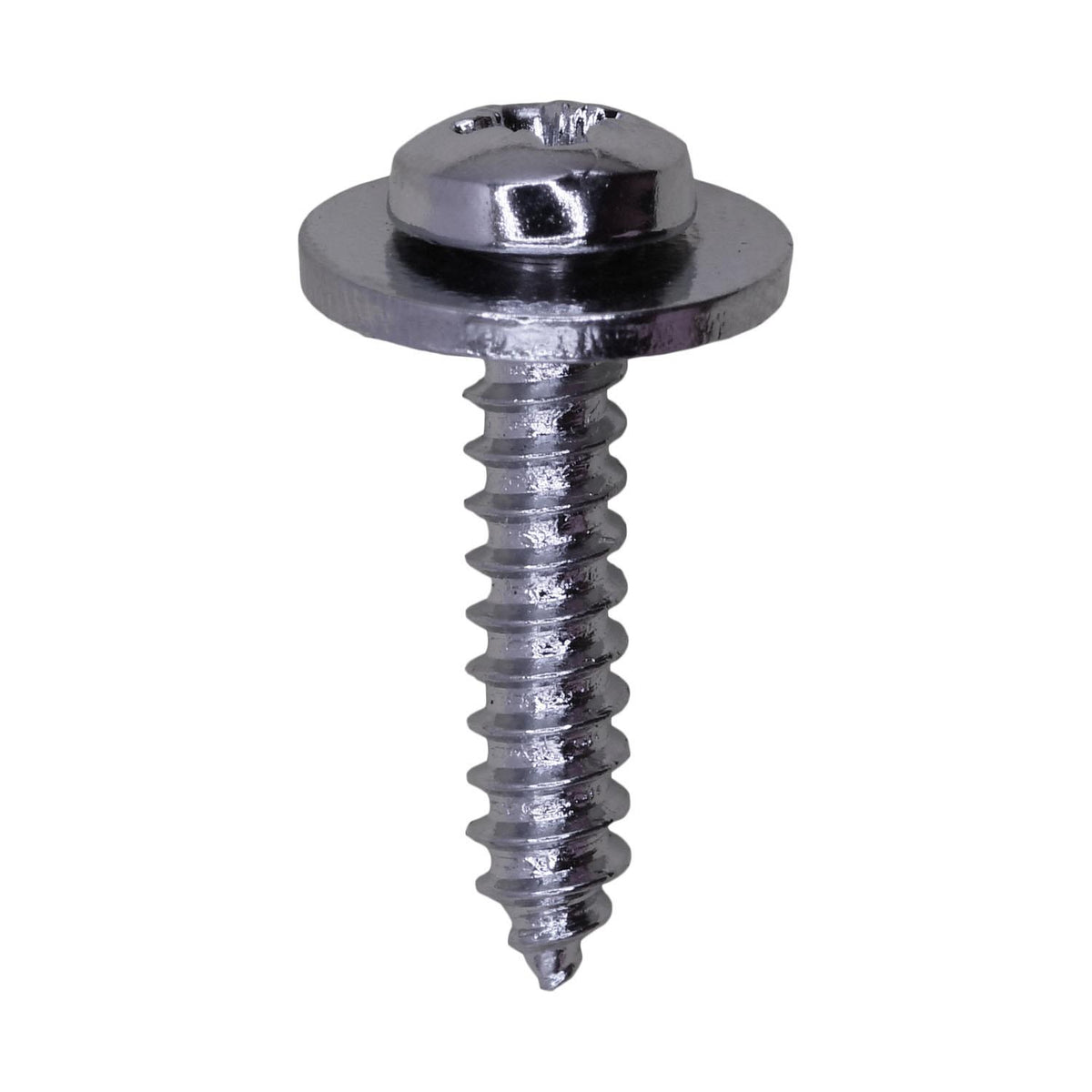 M4.2-1.41x20mm Phillips Pozi Head SEMS Type 1A Drive Pan Type Screw, Type A/AB, 12mm Washer, Chome