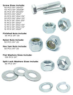 1/4"-20 Coarse Grade 5 Hex Cap Screws, Nuts, & Washers - 575 PCS