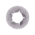 M8x1.25 Flat 5 Prong Push-On Bolt Retainer, Zinc