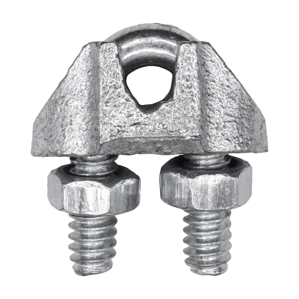 3/16" Galvanized Malleable Iron Base - Zinc Plated Stud U-bolt Nipper Wire Rope Clip