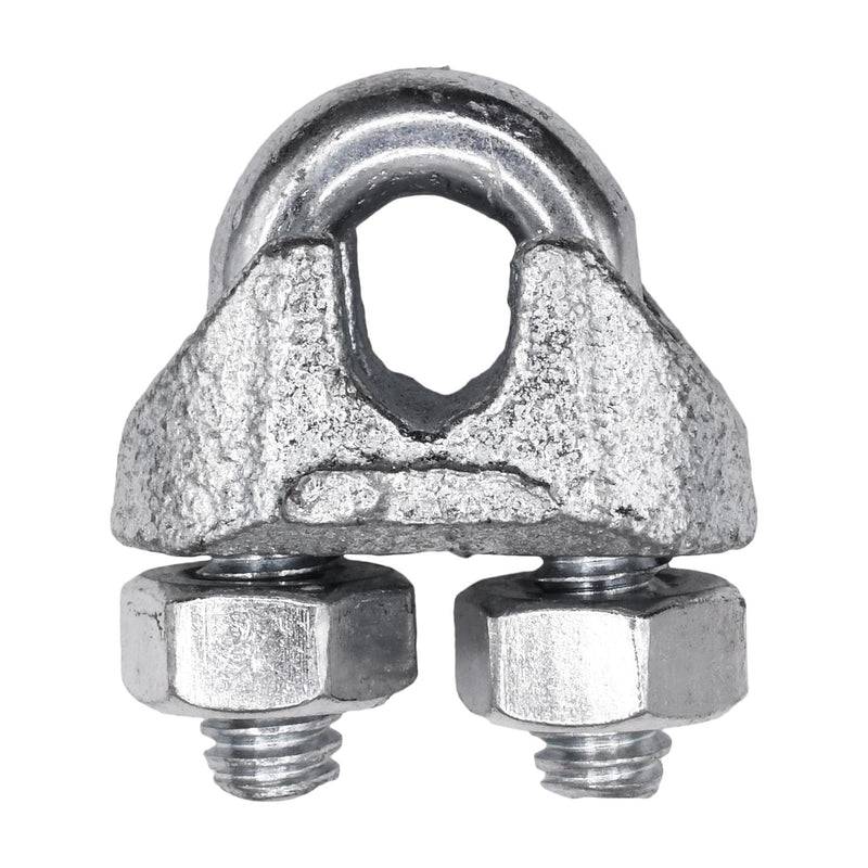 1/4" Galvanized Malleable Iron Base - Zinc Plated Stud U-bolt Nipper Wire Rope Clip