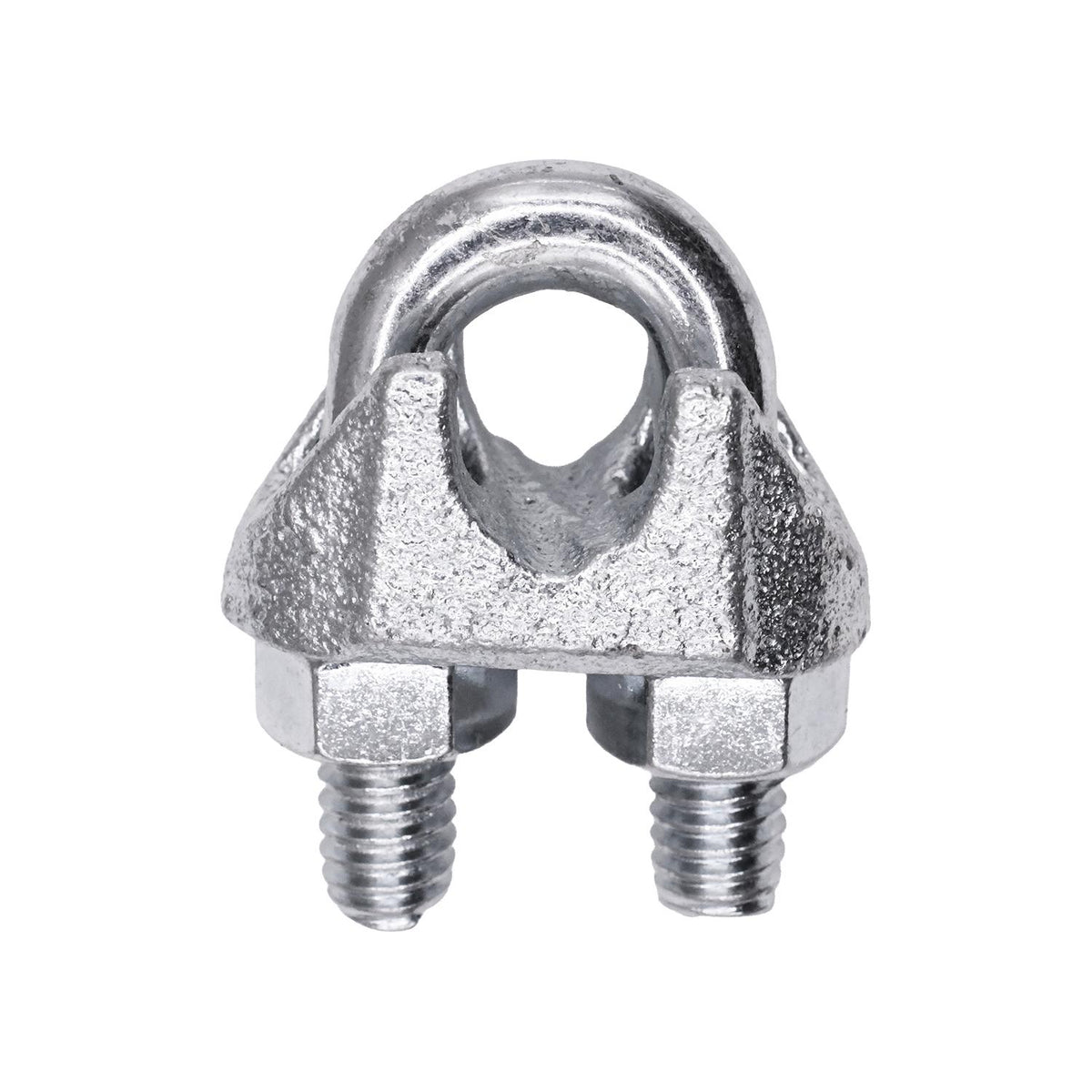 5/16" Galvanized Malleable Iron Base - Zinc Plated Stud U-bolt Nipper Wire Rope Clip