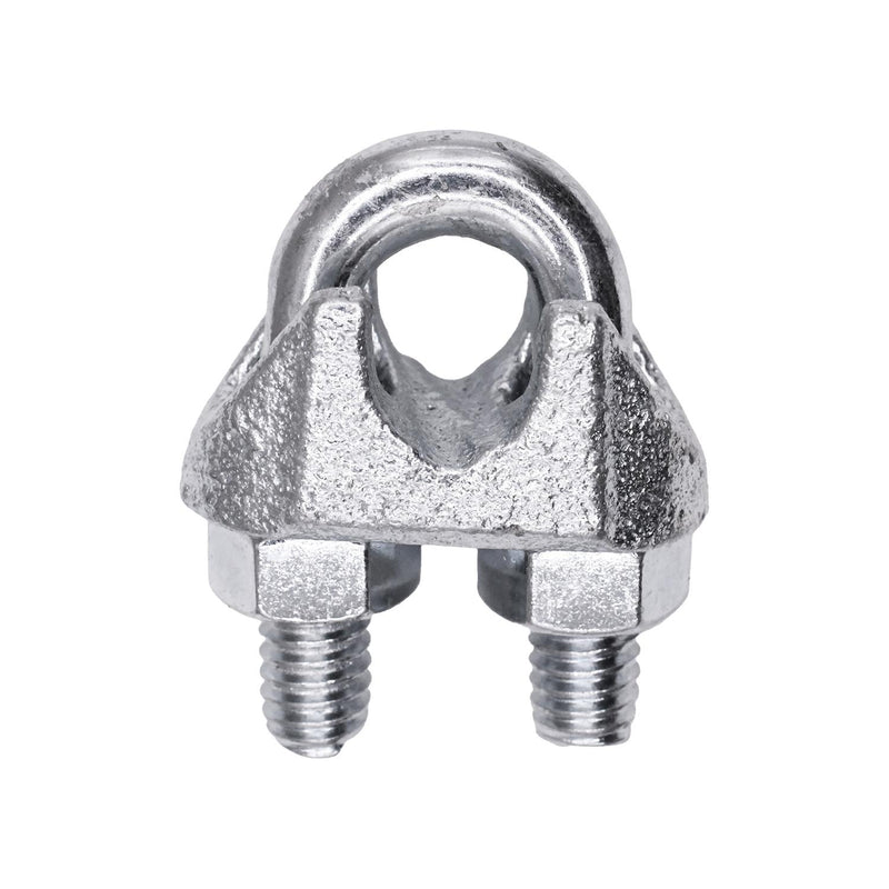 5/16" Galvanized Malleable Iron Base - Zinc Plated Stud U-bolt Nipper Wire Rope Clip