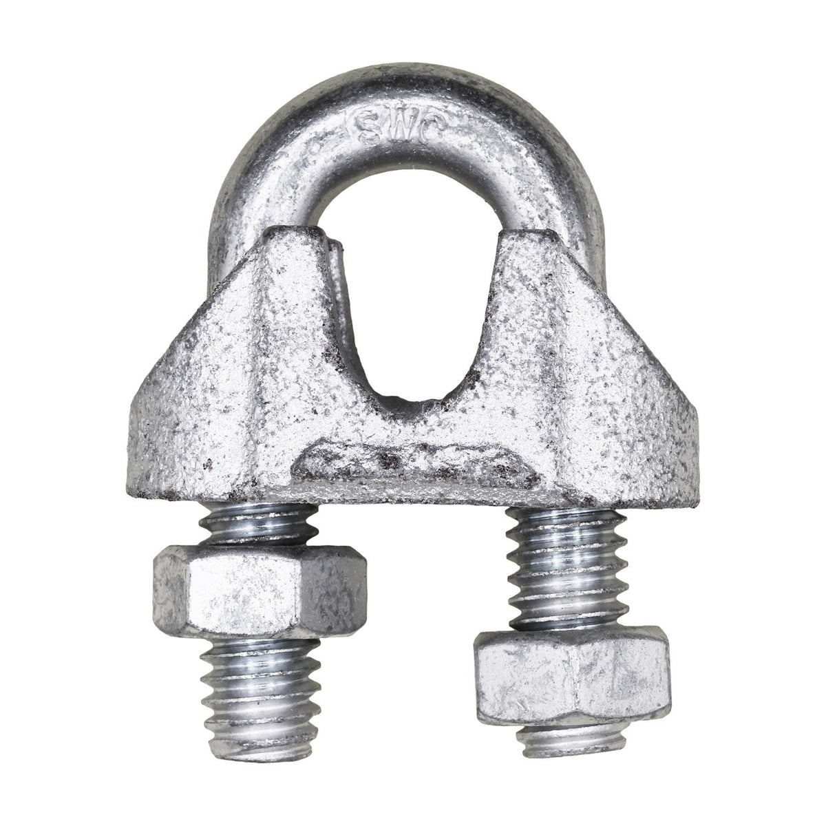 7/16" Galvanized Malleable Iron Base - Zinc Plated Stud U-bolt Nipper Wire Rope Clip