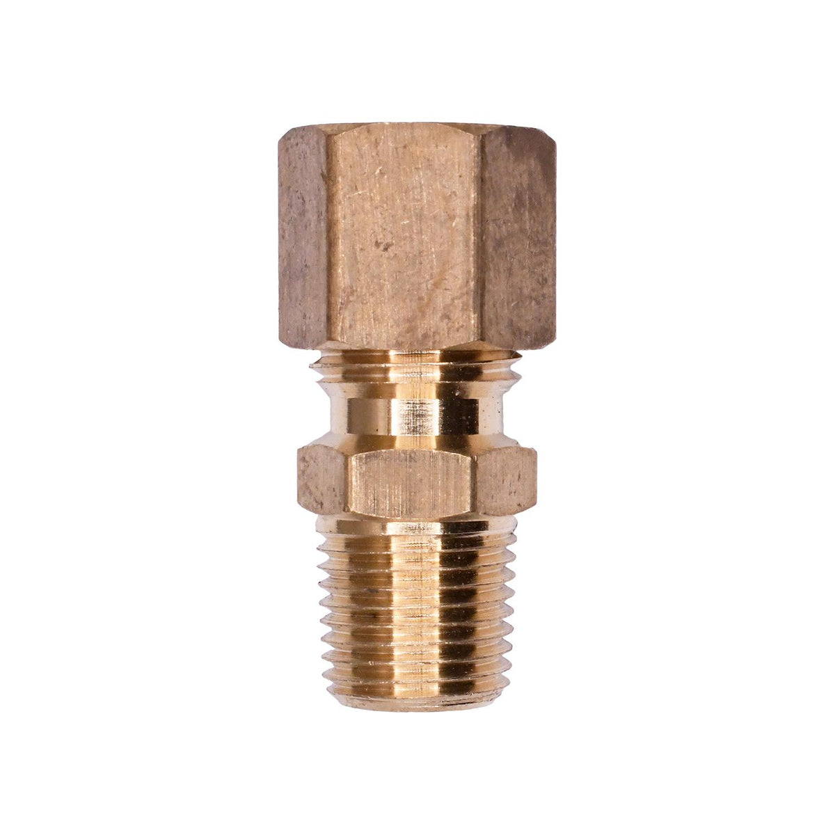 1/8" Brass Male Compression To Pipe Adapter Tube Pipe, 1/4"