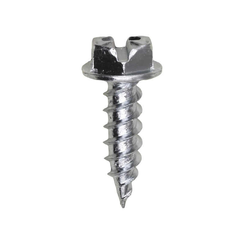 #8x5/8" Slotted Hex Head Flange Self Piercing Screw Size, Self-Piercing, Zinc