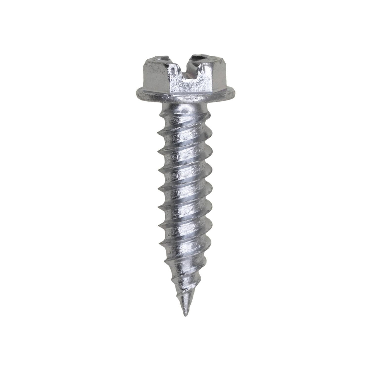 #10x3/4" Slotted Hex Head Flange Self Piercing Screw Size, Self-Piercing, Zinc