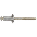 1/4" Special Peel-Type Rivet, 9/64"-3/16" Grip, Aluminum Body, Steel Mandrel, 1/2" Flange Diam