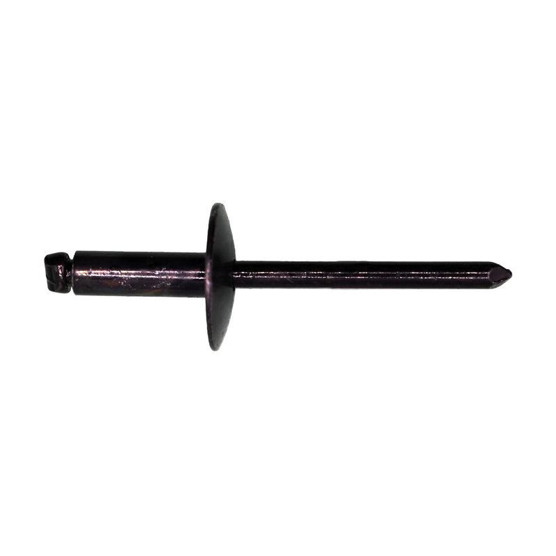 3/16" Specialty Rivet, 1/4"-3/8" Grip, Black Steel Body, Steel Mandrel
