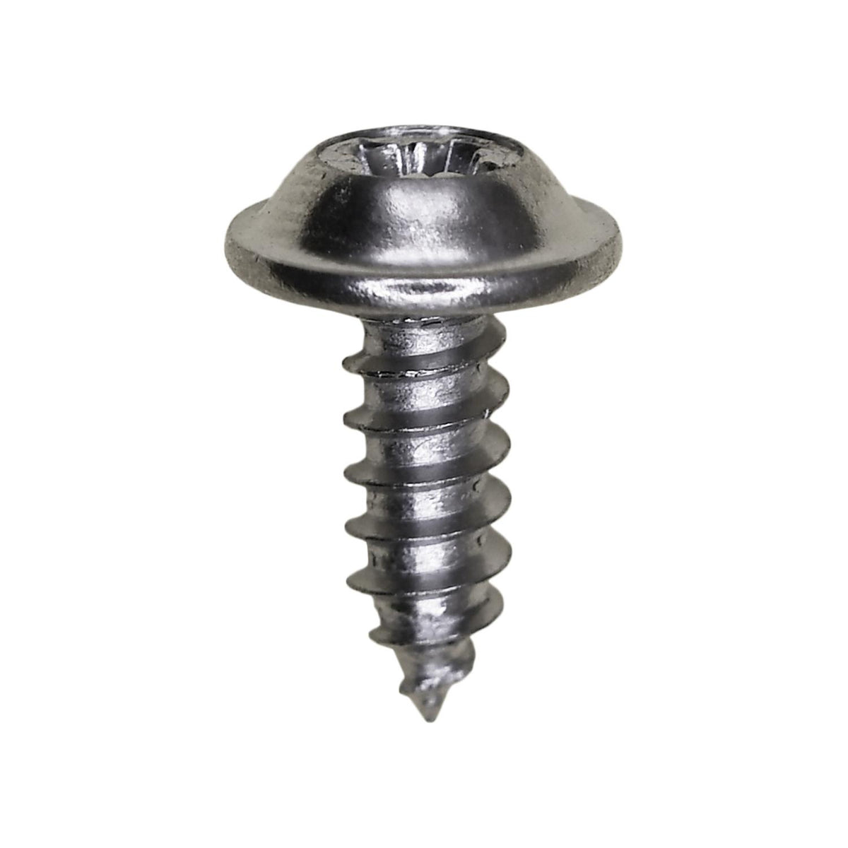 M4.2-1.41x12mm Phillips Pozi Truss Head Type 1A Drive Washer Tapping Screw, Type A/AB, 10mm Washer, Chome