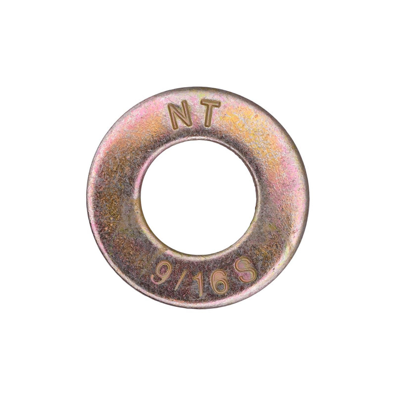9/16" Sae High Strength Washer, 19/32" ID, 1-3/16" OD, Yellow Zinc Dichromate