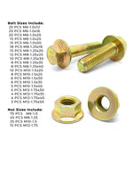 Metric Class 8.8 Hex Flange Bolts & Nuts Assortment - 383 PCS