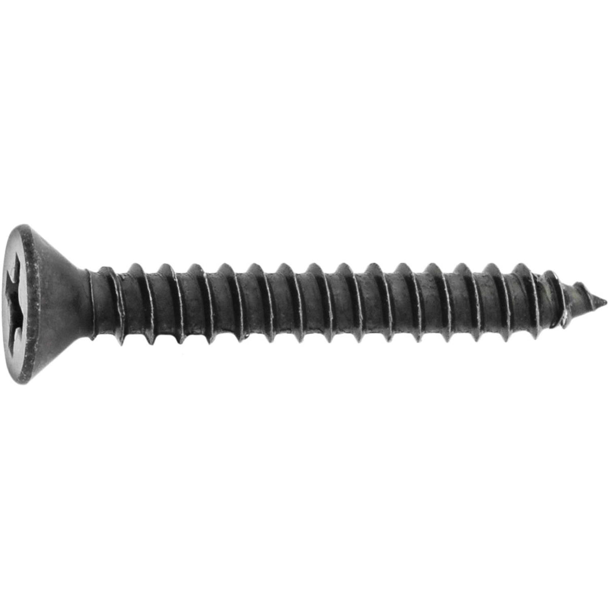 #6x1" Phillips Flat Head Tapping Screw Oxide, Type AB, Black Oxide