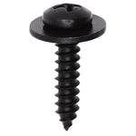 #8x1/2" Phillips Pan Head SEMS Tapping Screw, Type A/AB, 1/2" Washer, Black Phosphate