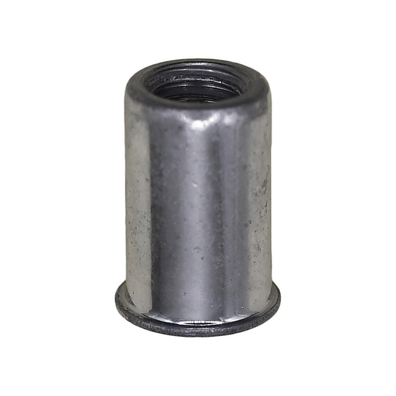 #10-32 Thin Sheet Nutsert Sae, 0.20"- 0.130" Grip, Zinc, 0.280" Barrel Diam, 9/32" Drill Size, Steel