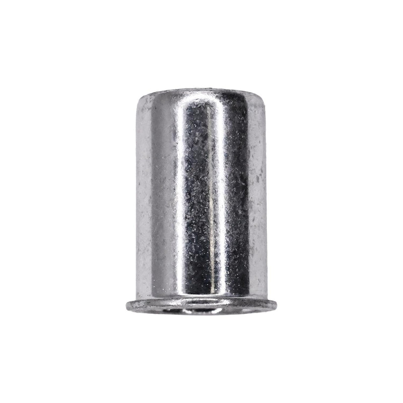 #10-32 Thin Sheet Nutsert Sae, 0.20"- 0.130" Grip, Zinc, 0.280" Barrel Diam, 9/32" Drill Size, Steel