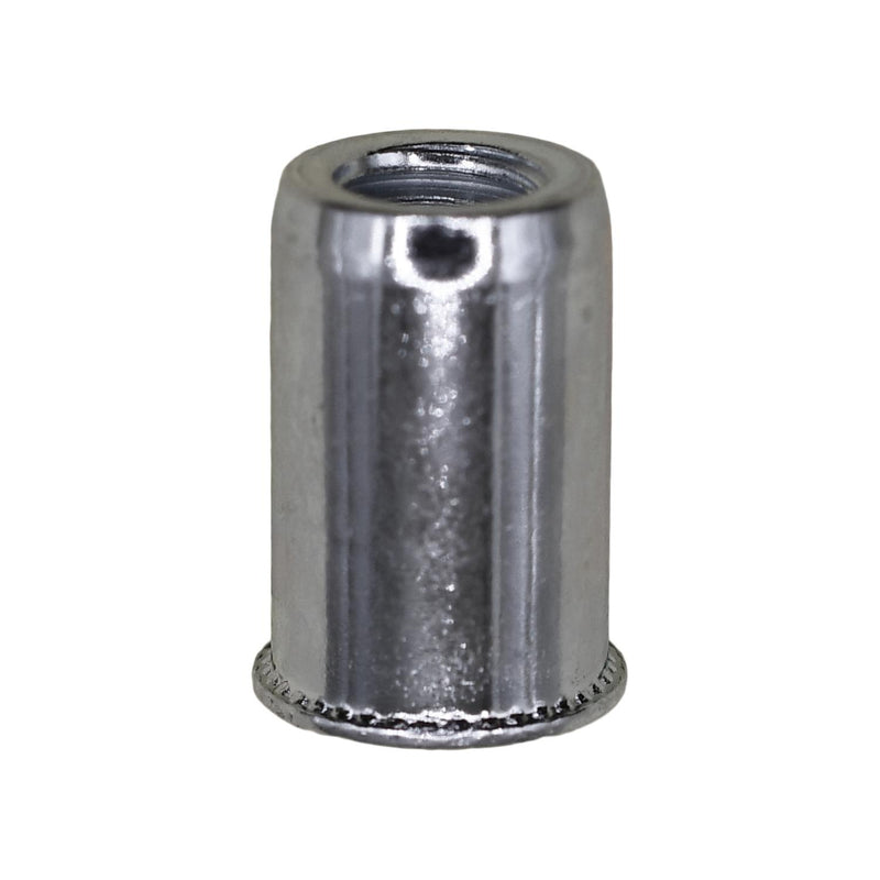 M6-1.0 Metric Thin Sheet Nutsert, 0.762mm - 4.19mm Grip, Zinc, 9.50mm Max., 3/8" Drill Size, Steel