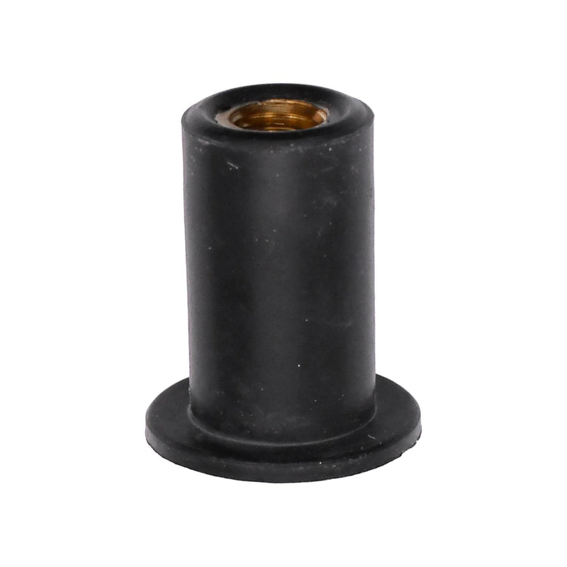 #10-32 Neoprene Rubber Nut, 0.625" Shank Length, 0.665" Overall Length