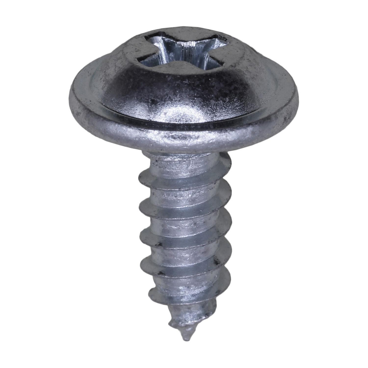 #10x1/2" Phillips Truss Head Flat Washer Tapping Screw, Type A/AB, 15/32" Washer, Zinc