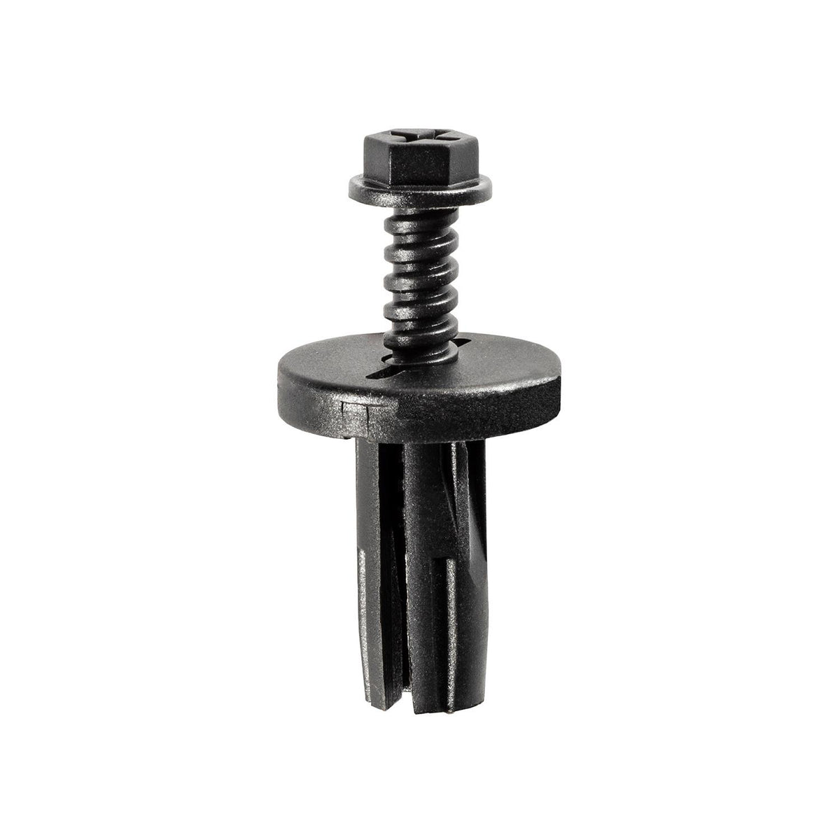 5/16"x23/64" Black Screw-Type Retainer with Open End, 43/64" Head