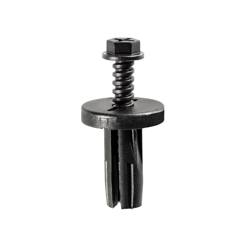 5/16"x23/64" Black Screw-Type Retainer with Open End, 43/64" Head