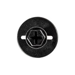 5/16"x23/64" Black Screw-Type Retainer with Open End, 43/64" Head
