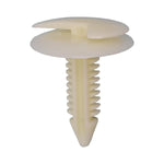 5/16"x1-1/8" White Nylon Double Head Trim Panel Christmas Tree Retainer, 15/16" Head