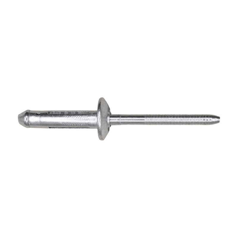 3/16"x0.890" Klamp Tite Rivet, 3/64"-1/4" Grip, 5056 Aluminum Body, 7075 Aluminum Mandrel