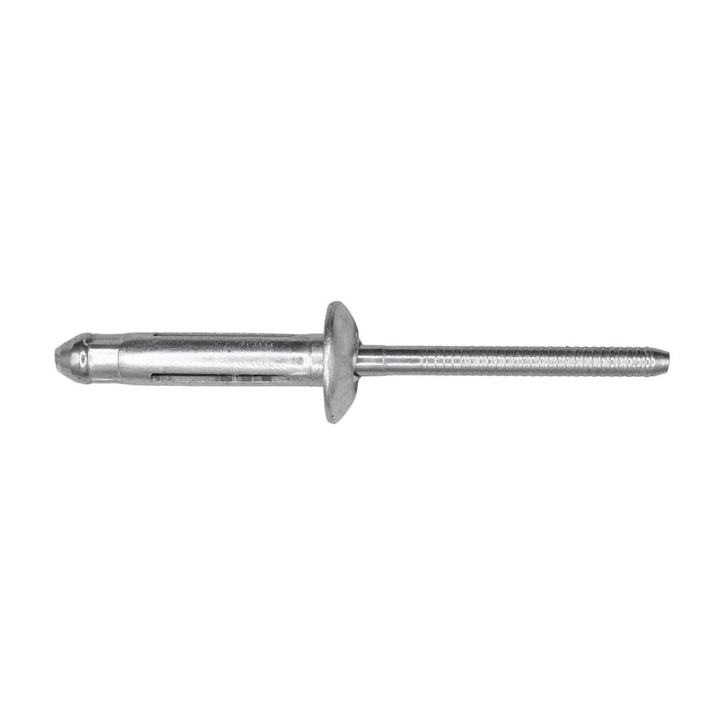 3/16"x0.985" Rivet Klamp Tite, 3/16"-3/8" Grip, 5056 Aluminum Body, 7075 Aluminum Mandrel