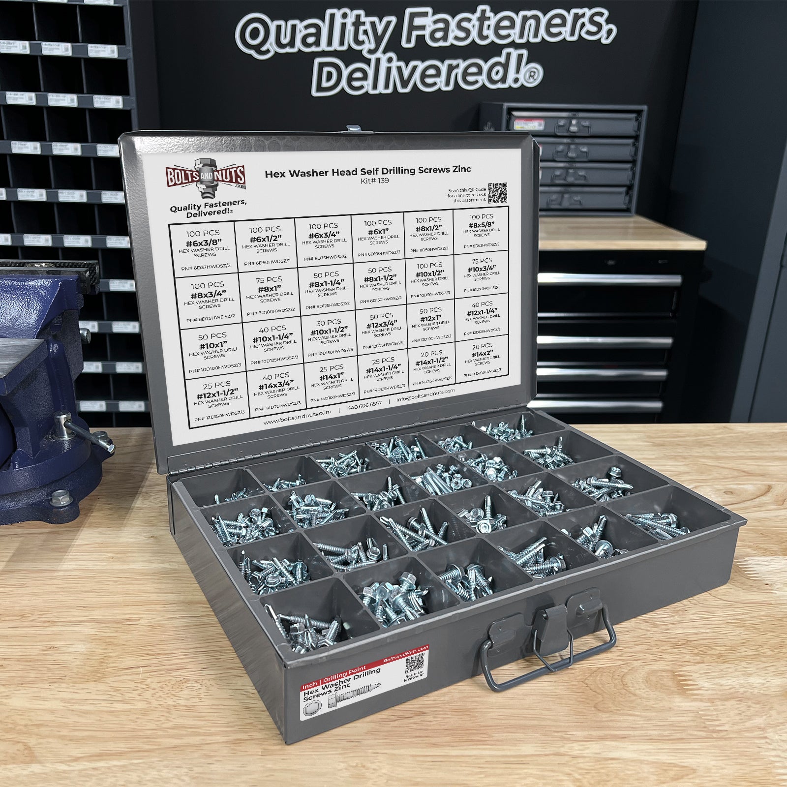 Unslotted Hex Washer Head Self Drilling Screws - 1466 PCS