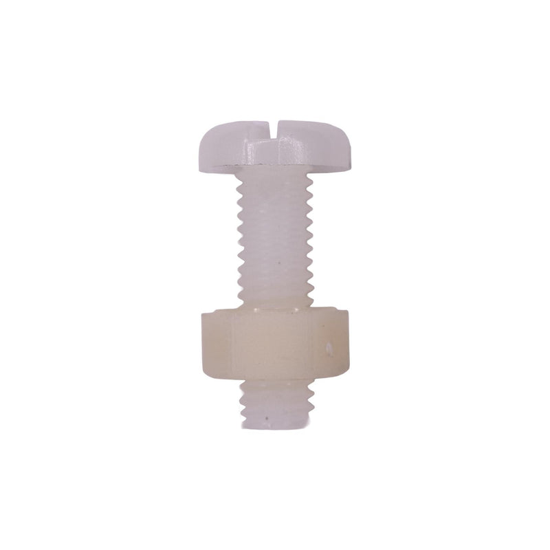 M6-1.0x20mm Slotted Pan Head License Plate Screw And Nut, Nylon