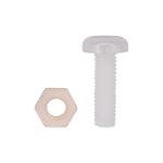 M6-1.0x20mm Slotted Pan Head License Plate Screw And Nut, Nylon