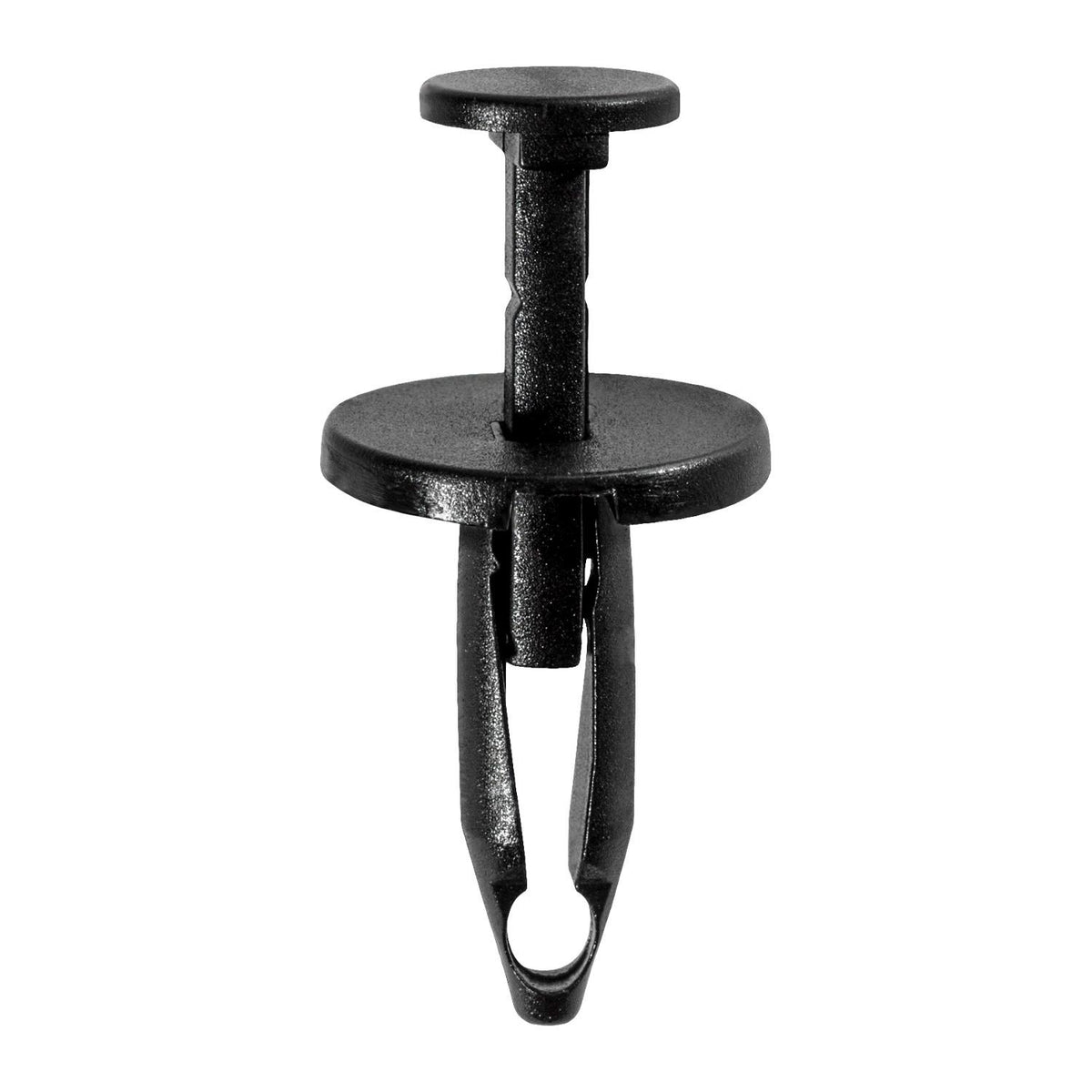 1/4"x7/8" Black Push-Type Retainer with Closed End, 11/16" Head
