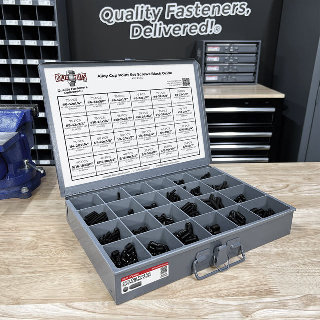 Inch Alloy Steel Cup Point Allen Socket Set Screw Coarse Black Oxide - 1396 PCS